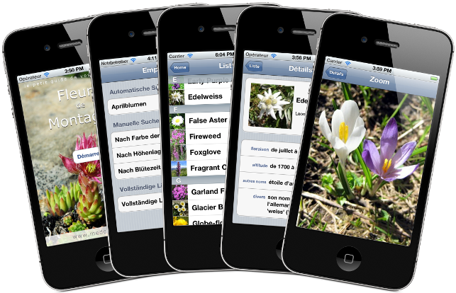 Fleurs de Montagne - le petit guide de vos randonnées sur iPhone et Android - identifiez les fleurs que vous croisez durant vos ballades et randonnées en montagne, dans les Alpes, en forêt, dans les Pyrénées