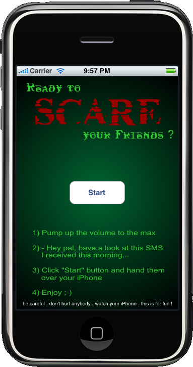 scarySMS is the perfect screamer application